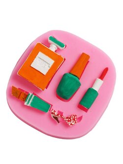 แม่พิมพ์ ซิลิโคน สำหรับทำฟองดองท์ กัมเพส รูปเครื่องสำอาง