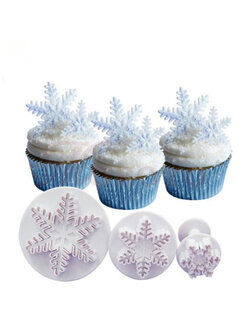 ที่พิมพ์ลายฟองดองท์ พิมพ์กดคุกกี้ Snow flake 3 ชิ้น/เซต