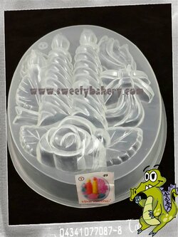 แม่พิมพ์ขนม แม่พิมพ์วุ้น แม่พิมพ์พลาสติก แม่พิมพ์วุ้นปอนด์ รูปเทียน 20 cm. ลายที่ 1049