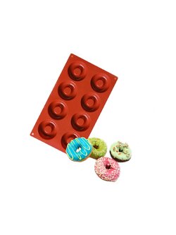 แม่พิมพ์ซิลิโคน พิมพ์สบู่ พิมพ์วุ้น พิมพ์ขนม รูปโดนัท 8 ช่อง(สีฟ้า)