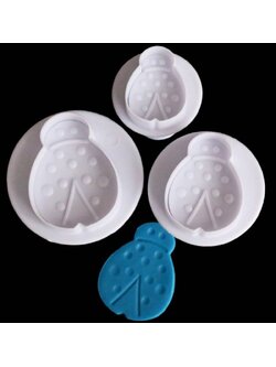 ที่พิมพ์ลายฟองดองท์ พิมพ์กดคุกกี้ รูปแมลงเต่าทอง 3 ชิ้น/แพ็ค