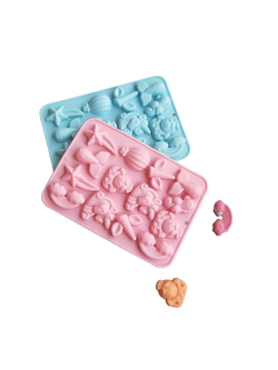 โมล(Mold) แม่พิมพ์ซิลิโคน ทำวุ้น ขนม สบู่ งานdiy รูปยูนิคอร์น 14 ช่อง (พิมพ์สีฟ้า)