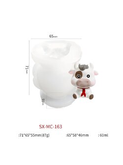 โมล(Mold) แม่พิมพ์ซิลิโคน พิมพ์สบู่ พิมพ์วุ้น พิมพ์ขนม รูปรูปวัว (กลาง)