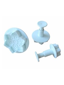 ที่พิมพ์ลายฟองดองท์ พิมพ์กดคุกกี้ รูปดอกไม้ 3 ชิ้น/แพ็ค