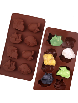 แม่พิมพ์ซิลิโคน พิมพ์สบู่ พิมพ์วุ้น พิมพ์ขนม รูปยานพาหนะ ขนส่ง 8 ช่อง