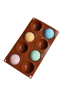 โมล(Mold) แม่พิมพ์ซิลิโคน ทำวุ้น ขนม สบู่ งานdiy รูปครึ่งวงกลม 8 ช่อง (ขนาด5.8 ซม. ประมาณ35 กรัม)