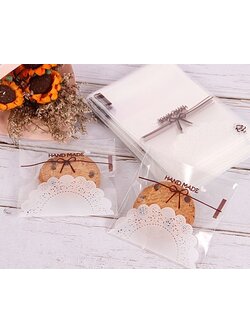 ถุงคุกกี้ เบเกอรี่ ขนม แบบมีเทปกาว 95-100 ใบ/แพ็ค (7*7+3 cm.)