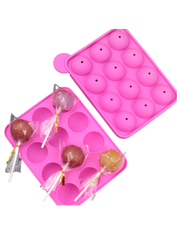 แม่พิมพ์ซิลิโคน พิมพ์สบู่ พิมพ์วุ้น พิมพ์ขนม ทำเค้กป็อบ อมยิ้ม 20 ช่อง