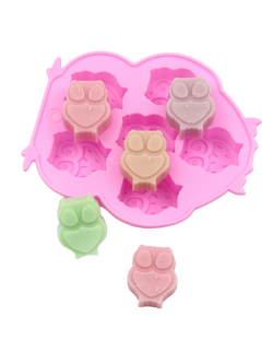 แม่พิมพ์ซิลิโคน พิมพ์สบู่ พิมพ์วุ้น พิมพ์ขนม รูปนกฮูก 6 ช่อง