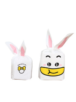 ถุงหูกระต่าย รูปเป็ด 50 ใบ/ห่อ (Size : 13.5*22+6 cm.)