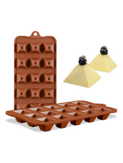 แม่พิมพ์ซิลิโคน พิมพ์สบู่ พิมพ์วุ้น พิมพ์ขนม รูปพีระมิด ไซส์เล็ก 15 ช่อง