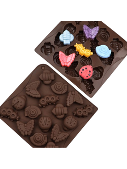 แม่พิมพ์ซิลิโคน พิมพ์สบู่ พิมพ์วุ้น พิมพ์ขนม รูปแมลง ผีเสื้อ 16 ช่อ่ง
