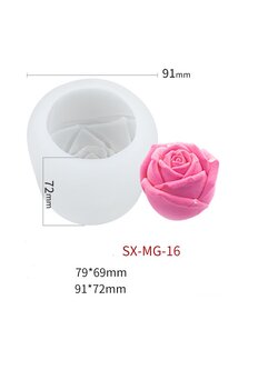 โมล(Mold) แม่พิมพ์ซิลิโคน ทำวุ้น ขนม สบู่ งานDiy รูปดอกกุหลาบ (3 นิ้ว) (SX-MG-16)