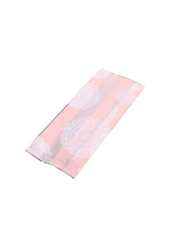 ถุงคุ๊กกี้ ถุงเบเกอรี่ แบบจีบข้าง สีชมพู 50 ใบ/ห่อ (Size : 5.5*13.5+3 cm.)