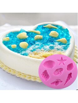 โมล พิมพ์ซิลิโคนสำหรับทำฟองดองท์ กัมเพส รูปหอยทะเล