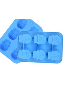 แม่พิมพ์ซิลิโคน พิมพ์สบู่ พิมพ์วุ้น พิมพ์ขนม รูปตุ๊กตาหิมะ 6 ช่อง