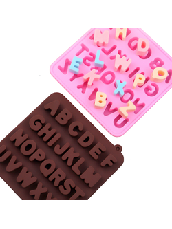 แม่พิมพ์ซิลิโคน พิมพ์สบู่ พิมพ์วุ้น พิมพ์ขนม รูป a-z (แม่พิมพ์สีชมพู)