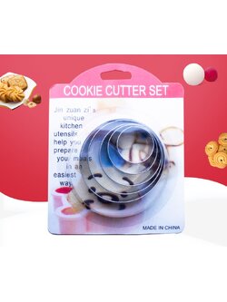 พิมพ์กดบิสกิต พิมพ์กดคุกกี้ รูปวงกลม 5 ชิ้น/เซต