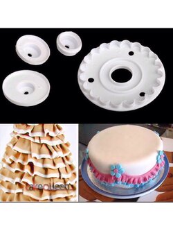 ที่พิมพ์ลายฟองดองท์ พิมพ์กดคุกกี้ รูปกระโปรงตุ๊กตา 3 ชิ้น/แพ็ค