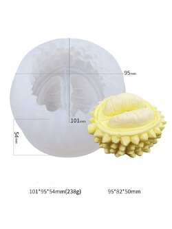 โมล(Mold) แม่พิมพ์ซิลิโคน ทำวุ้น ขนม สบู่ งานdiy รูปทุเรียนครึ่งลูก (ใหญ่) 4 นิ้ว