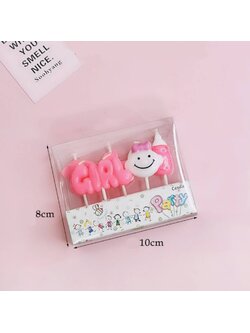 เทียนตกแต่งเค้ก เทียนวันเกิด Girl สีชมพู