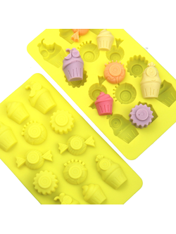 แม่พิมพ์ซิลิโคน พิมพ์สบู่ พิมพ์วุ้น พิมพ์ขนม รูปขนมหวาน 12 ช่อง