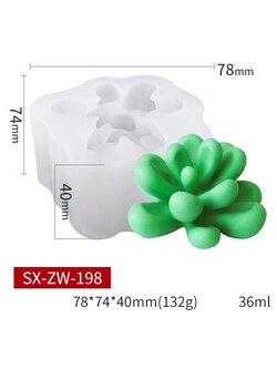 โมล(Mold) แม่พิมพ์ซิลิโคน ทำวุ้น ขนม สบู่ งานDiy รูปSucculent (SX-ZW-198)