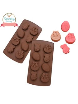 แม่พิมพ์ขนม พิมพ์ซิลิโคน พิมพ์วุ้น พิมพ์ขนมชั้น พิมพ์สบู่ รูปกระต่าย 8 ช่อง