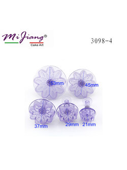 ที่พิมพ์ลายฟองดองท์ พิมพ์กดคุกกี้ รูปดอกไม้ 4 ชิ้น/แพ็ค