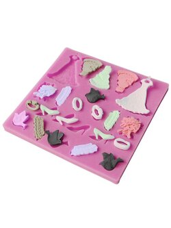 แม่พิมพ์ ซิลิโคน สำหรับทำฟองดองท์ กัมเพส รูปชุดเดรส