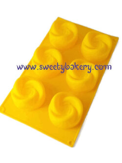 แม่พิมพ์ซิลิโคน พิมพ์สบู่ พิมพ์วุ้น พิมพ์ขนม รูปดอกไม้ 6 ช่อง