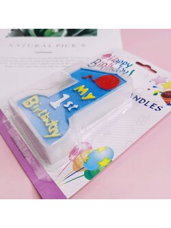 เทียนตกแต่งเค้ก เทียนวันเกิด เลข 1 (ราคา/ชิ้น)