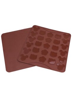 แผ่นซิโคน มาการอง รูปมิกกี้ คิตตี้ ดอกไม้ 27 ช่อง