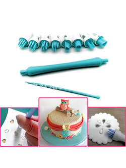 อุปกรณ์ตกแต่งฟองดองท์ (Gum Paste Tool Set) 8 ชิ้น/แพ็ค
