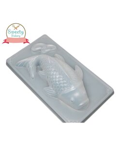 แม่พิมพ์พลาสติกขุ่น พิมพ์ขนม พิมพ์วุ้น รูปปลาคาร์ฟ (กลาง) และก้อนทอง