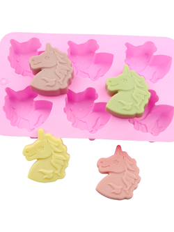 โมล(Mold) แม่พิมพ์ซิลิโคน ทำวุ้น ขนม สบู่ งานdiy รูปยูนิคอร์น 6 ช่อง
