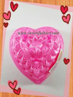 แม่พิมพ์ขนม แม่พิมพ์วุ้น แม่พิมพ์พลาสติกสองชั้น รูปหัวใจ ลายดอกไม้ เบอร์ 6