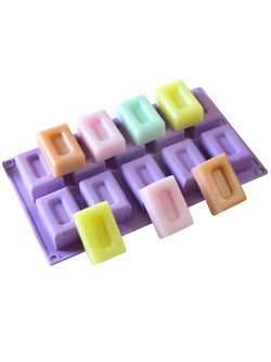 โมล(Mold) แม่พิมพ์ซิลิโคน ทำวุ้น ขนม สบู่ งานdiy รูปสี่เหลี่ยม 10 ช่อง (50 กรัม)