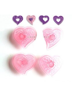 ที่พิมพ์ลายฟองดองท์ พิมพ์กดคุกกี้ รูปหัวใจ 4 ชิ้น/แพ็ค