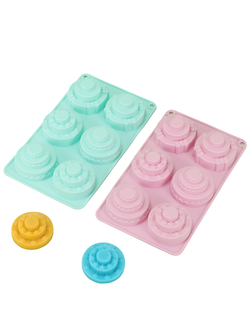 แม่พิมพ์ซิลิโคน พิมพ์สบู่ พิมพ์วุ้น พิมพ์ขนม รูปเค้ก 6 ช่อง