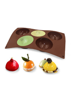 โมล(Mold) แม่พิมพ์ซิลิโคน ทำวุ้น ขนม สบู่ งานdiy รูปครึ่งวงกลม 5 ช่อง (เส้นผ่าศูนย์กลาง 8 ซม.) (90 G.)