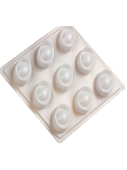 แม่พิมพ์ขนม พิมพ์วุ้น พิมพ์พลาสติกขุ่น รูปก้อนทอง (เหรียญตำลึง) 9 ช่อง