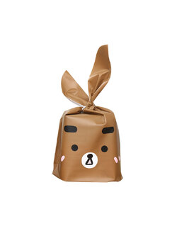 ถุงหูกระต่าย สีน้ำตาล 50 ใบ/ห่อ (Size : 13.5*22+6 cm.)