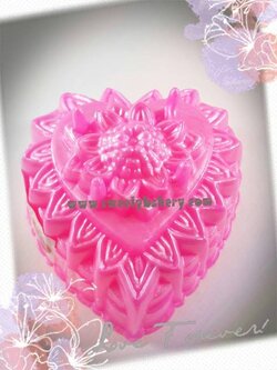 แม่พิมพ์ขนม แม่พิมพ์วุ้น แม่พิมพ์พลาสติกสองชั้น รูปหัวใจ ลายดอกไม้ เบอร์ 8