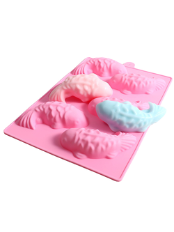 โมล(mold) แม่พิมพ์ซิลิโคน ทำวุ้น ขนม สบู่ งานdiy รูปปลาคาร์ฟ 6 ช่อง