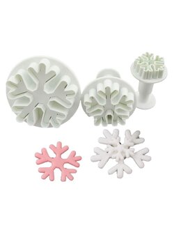 ที่พิมพ์ลายฟองดองท์ พิมพ์กดคุกกี้ Snow flake 3 ชิ้น/แพ็ค
