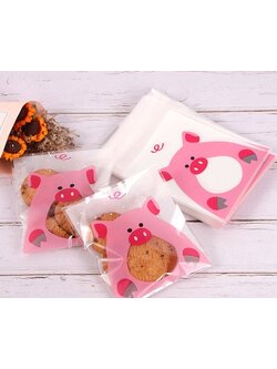 ถุงคุกกี้ เบเกอรี่ ขนม แบบมีเทปกาว 95-100 ใบ/แพ็ค (7*7+3 cm.)