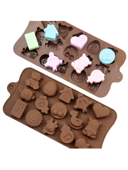 แม่พิมพ์ขนม พิมพ์ซิลิโคน พิมพ์วุ้น พิมพ์ขนมชั้น พิมพ์สบู่ รูปการ์ตูน 15 ช่อง