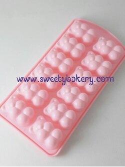 แม่พิมพ์ขนม แม่พิมพ์วุ้น แม่พิมพ์พลาสติก รูปหมี 12 ช่อง (สีเลือกไม่ได้นะคะ แล้วแต่ล็อตของโรงงาน)