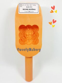 พิมพ์ขนมไหว้พระจันทร์ ขนมเปี๊ยะ ทรงเหลี่ยม แบบด้าม 150 กรัม เบอร์ 3